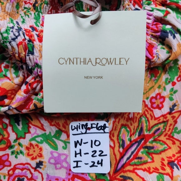 CYNTHIA ROWLEY Floral Pants S Wide Leg Pull-On Boho Paisley Festival NWT - Picture 4 of 9